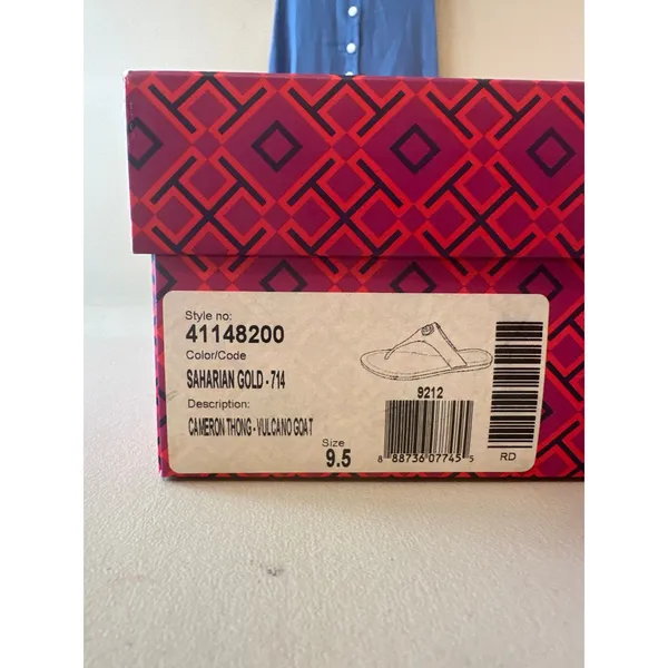 Tory Burch Cameron Gold‎ Leather Sandals 9.5 - Image 8