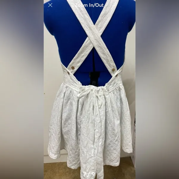 Free People free-est Va Va Volume Mini Dress in White. Size X-Small - Image 7