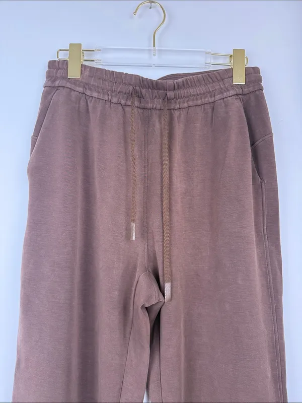 Colorfulkoala High Waisted Soft Drawstring Velvra Modal Sweatpants Brown Medium - Image 3