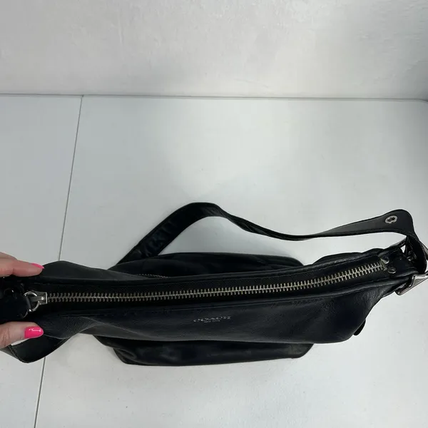 Coach Medium Shoulder Bag Legacy Penny Hobo 19889 Silver Hardware Black Leather - Image 9