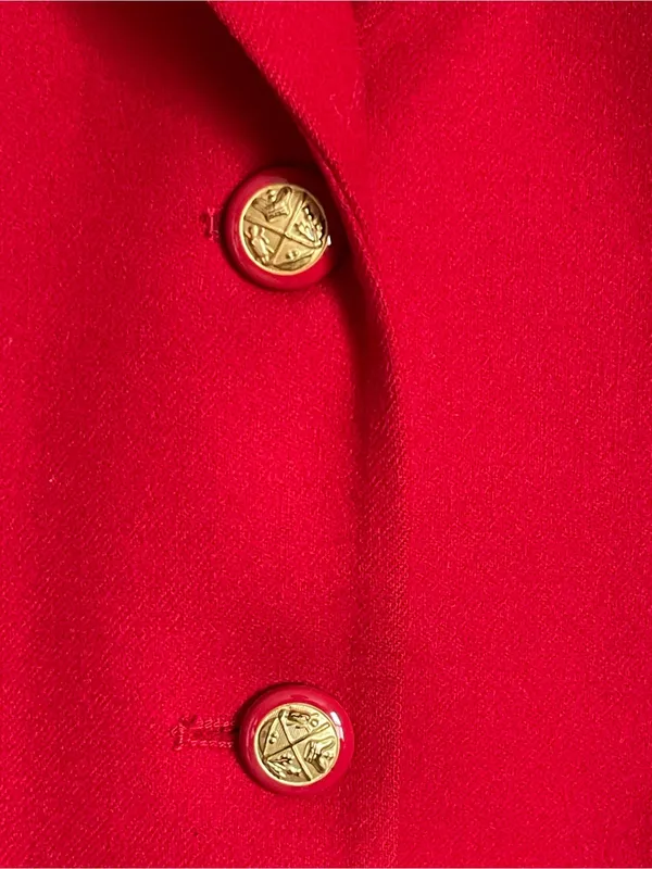 PENDLETON | Bright Red 100% Wool Single-Breasted Blazer Jacket Sz 12 - Image 3
