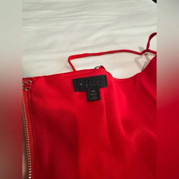 NEW Revolve NBD Silk Lipstick Red Cross Strap Bustier Corset XS 2 - Image 4