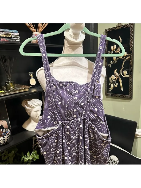 Ade + Ayo Purple Geometric Print Button-Front Jumpsuit – Tagged XXL, Fits Like M - Image 6