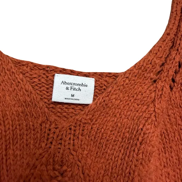 ✨🧶 Abercrombie &‎ Fitch Rust Open-Knit Sweater Tank Top M 🧶✨ - Image 3