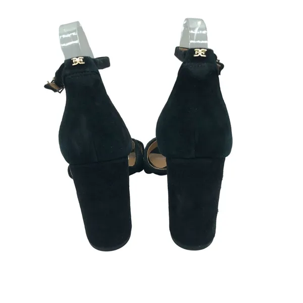 Sam Edelman Yancy Black Suede Block Heel Sandals Ankle Strap Women's Size 9.5 - Image 4