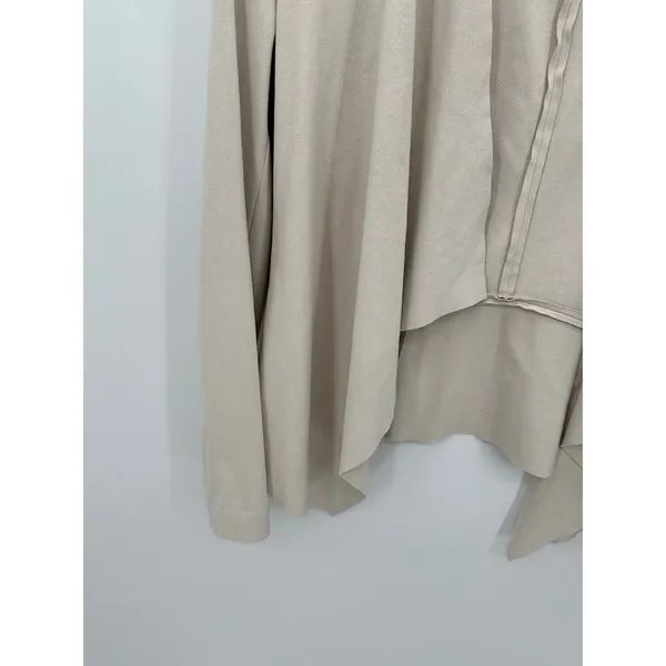 Zara Cream Faux Suede Open Front‎ Lightweight Draped Jacket Womens XS HH8 - Image 3