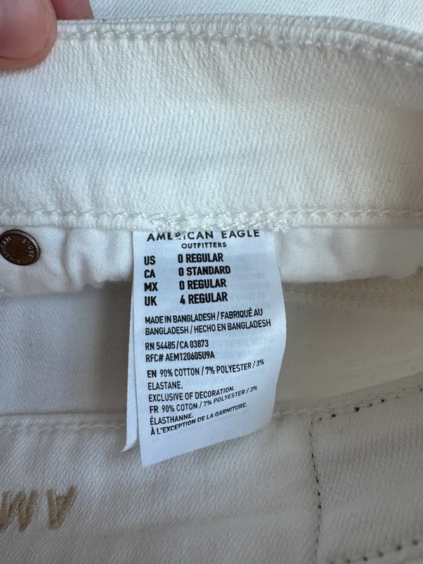 Super Stretch White Denim Mini Skirt - Image 5