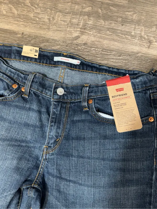 Levi’s Boyfriend Jeans Women’s Size 30 Mid Rise Stellar Stretch Tapered Leg NWT - Image 7