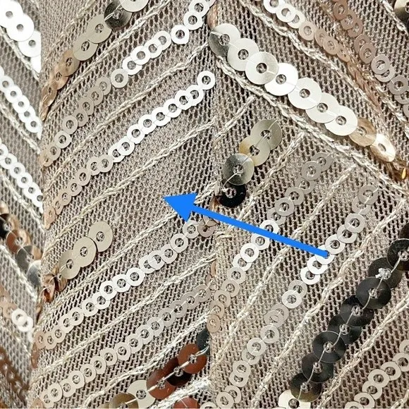 Eliza J Size 6 Rose Gold Sequin Mesh Lattice Sheath Cocktail Mini Dress Cocktail - Image 14