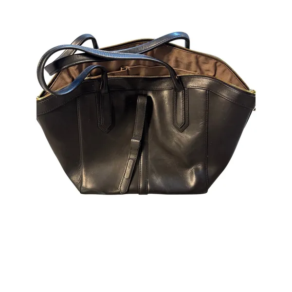 J.Crew Biennial Medium Leather Satchel‎ Tote Black Style 21986 Gold Hardware - Image 8