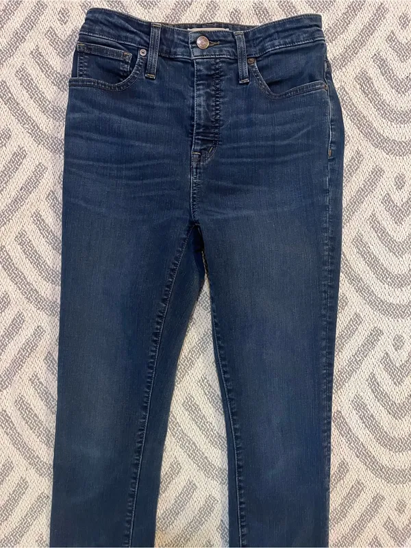 MADEWELL Women’s Curvy High Rise Skinny Blue Denim Jeans 26 - Image 2