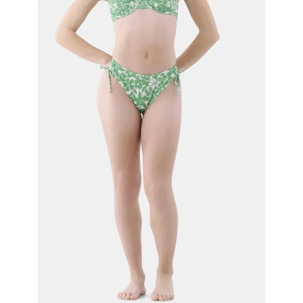 No Boundaries Womens Bikini Bottoms Size S Green Floral Cheeky High Leg Swim - Image 4