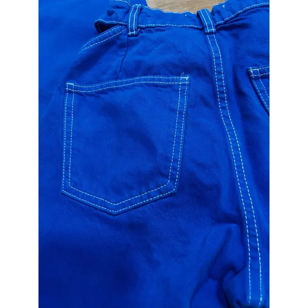 ZARA Cutout Waist Wide Leg Jeans Blue High Rise Size 0 Trendy Statement Denim - Image 8