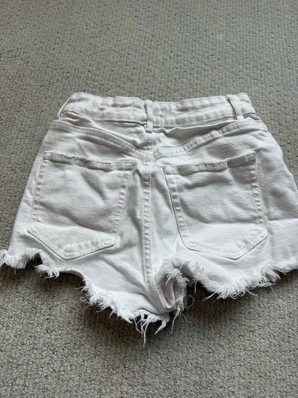 ZARA White Denim Shorts - Image 2
