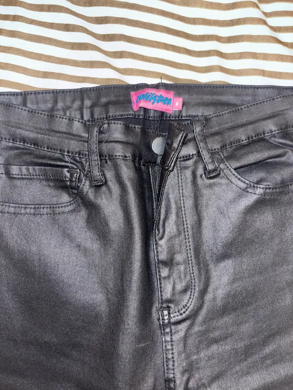 Edikted Leather Pants Flare - Image 3