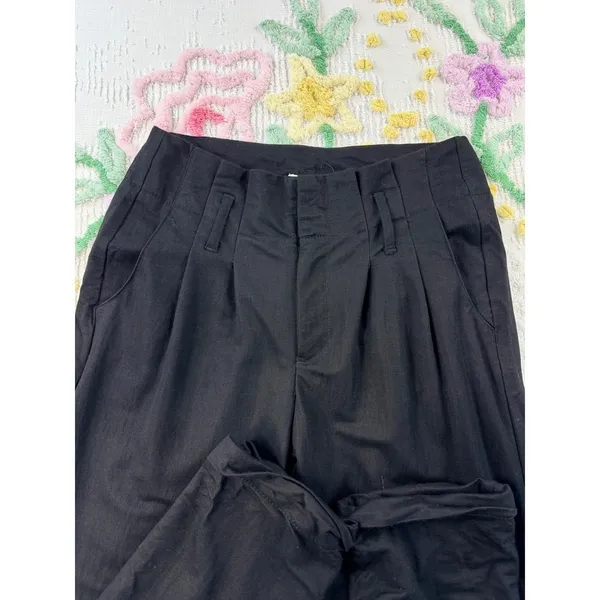 Indigo REIN Black Pleated High Waist Trousers Women's Size‎ 5 6 - Image 4
