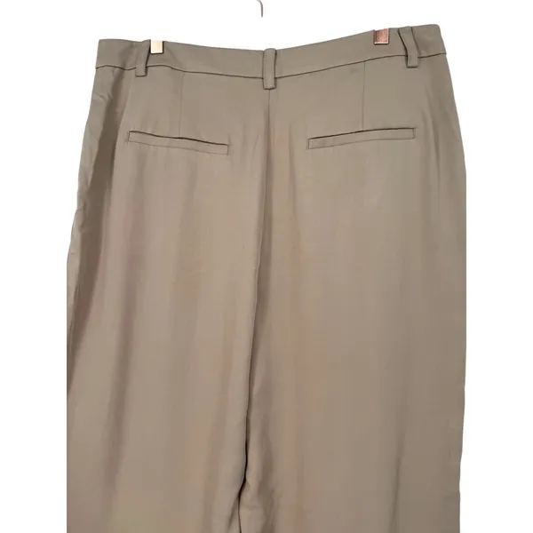 NWT Loft Womens Pleated Wide Leg High Rise Trousers Pants Khaki Size 14 Preppy - Image 6