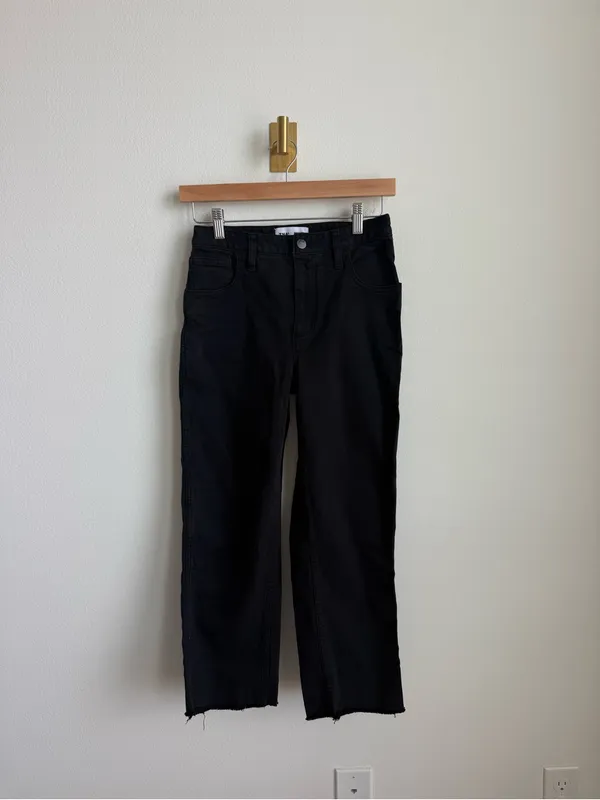 Aritzia TNA 90s Camden Pant Black Cotton Twill Straight Leg Size 2 - Image 3