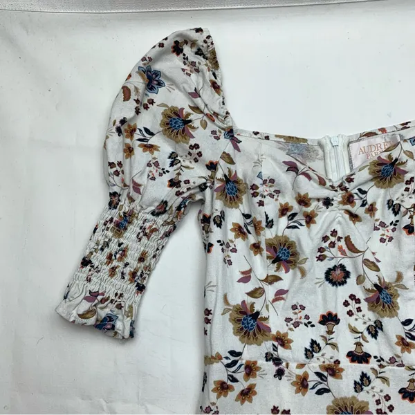 Audrey Parks x Francescas size small floral ivory midi dress cottage romantic bo - Image 5