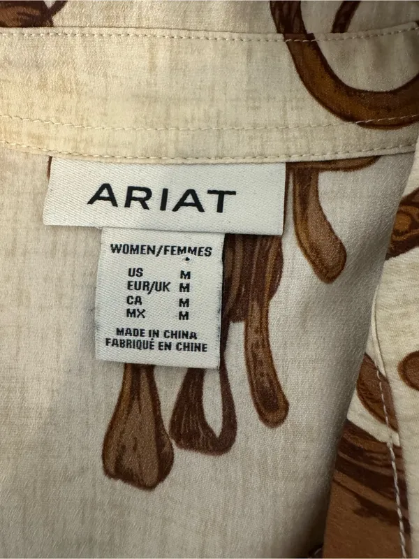 Ariat Homestyle Rodeo Print Long Sleeve Button-Down Western Shirt Equestrian Med - Image 7