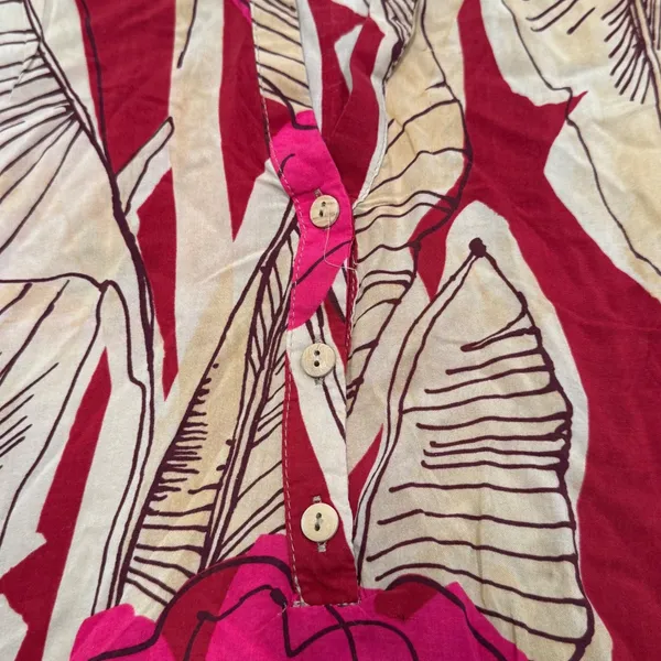 Zara womens medium abstract boho‎ floral top blouse size medium pink - Image 4