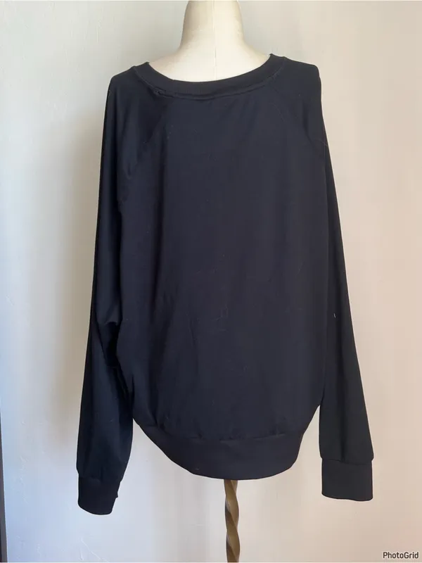 Quince Black Long Sleeve Crewneck Pullover - Image 2