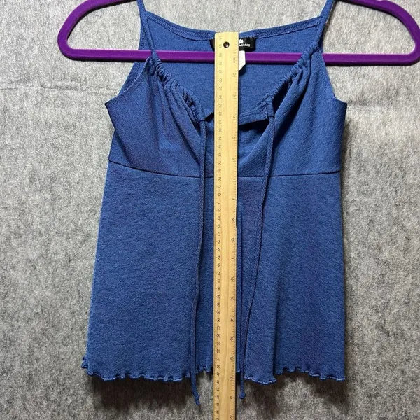 Vintage‎ Y2K Papaya Babydoll Top Cami Spaghetti Straps Blue Medium - Image 5