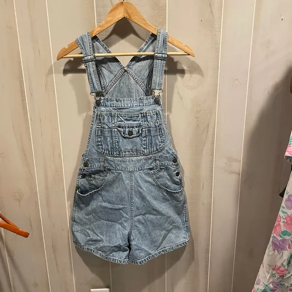Cute Y2K denim Road Rags Jean Co short overalls pockets medium - Image 5