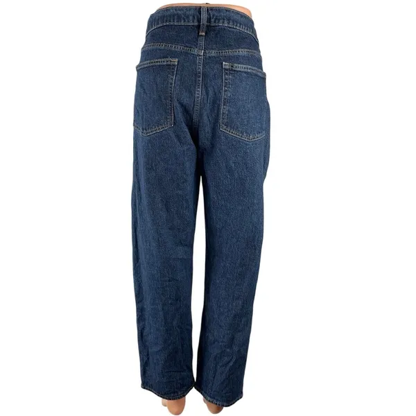 GAP Women's Blue Classic High Rise Wide Leg Cheeky Straight Denim Jeans Pants 16 - Image 4