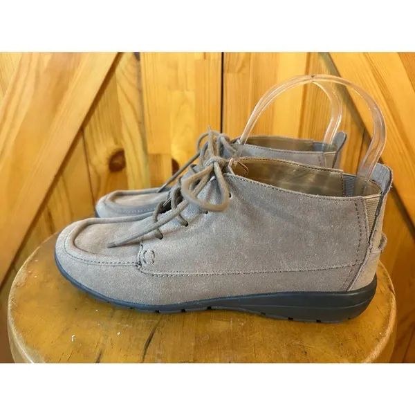 Easy Spirit Womens Taupe Suede Leather Lace Up Chukka Boot Size 5.5 - Image 3