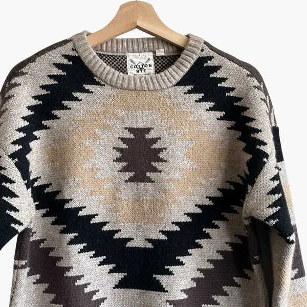 Cotton & Rye Outfitters Aztec Sweater M Women’s Western Tribal - Image 5