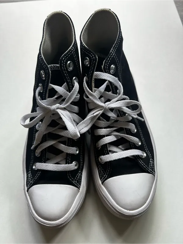 Converse Women’s Black and White Platform High Top Canvas Sneakers Size 8 - Image 3