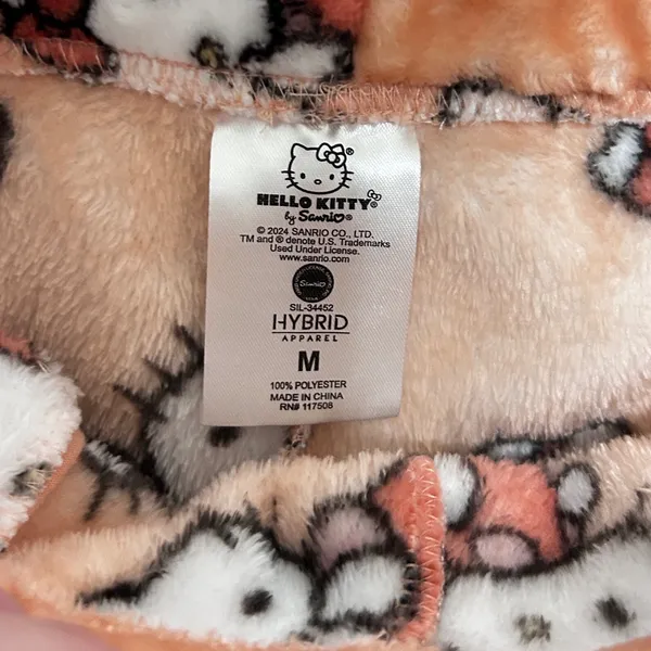 Hello‎ Kitty Womens Lounge Shorts M Peach Cozy Plush Fleece Kawaii Coquette Y2K - Image 5