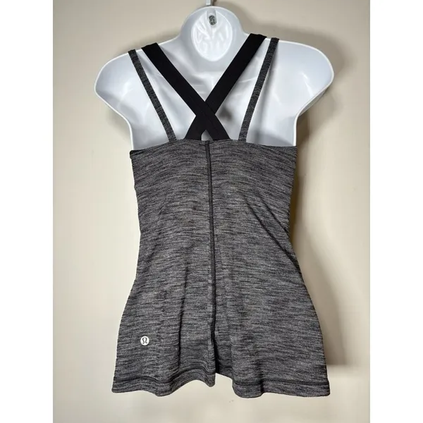 LULULEMON Size 4 Athletica Tank Top Heathered Gray Activewear‎ Gym Yoga Pilates - Image 4