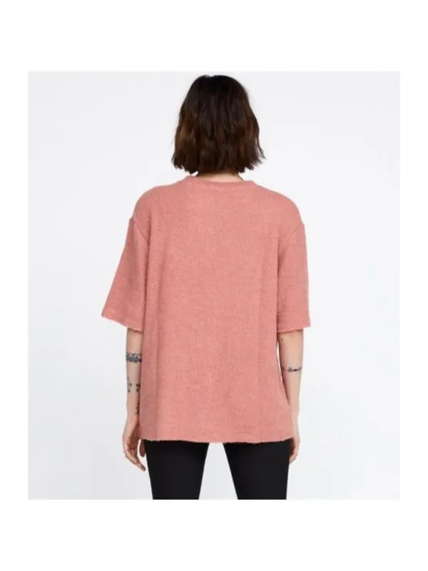 Zara Shirt Size Small Grey Ribbed Crewneck Textured Raw‎ Hem Downtown Indie - Image 3