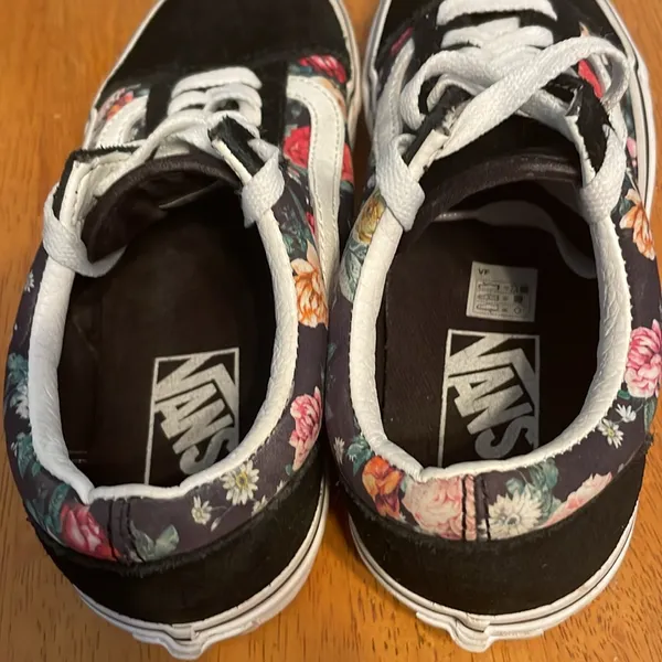 Vans Unisex Old Skool Sneakers Multicolor Black Floral Suede Low Top - Image 6