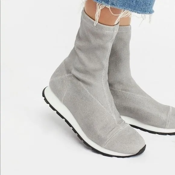 Free People Astral Sneaker Boot Mid-Calf Gray Size 36‎ Womens Knit Fabric Rubber - Image 3
