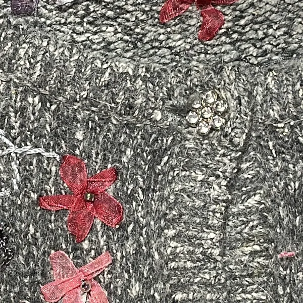 Silk & Angora Embroidered Cardigan Size L - Image 4