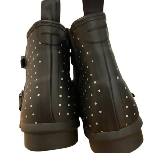 NWOT Cougar Royale‎ ankle rain boots black white polka dot women's size 8 - Image 2