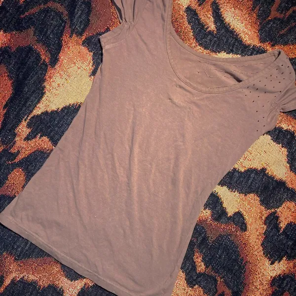 Buffalo David Bitton Vtg 90s Y2K baby doll graphic tee shirt tunic grunge beaded embroidered gold M - Image 5