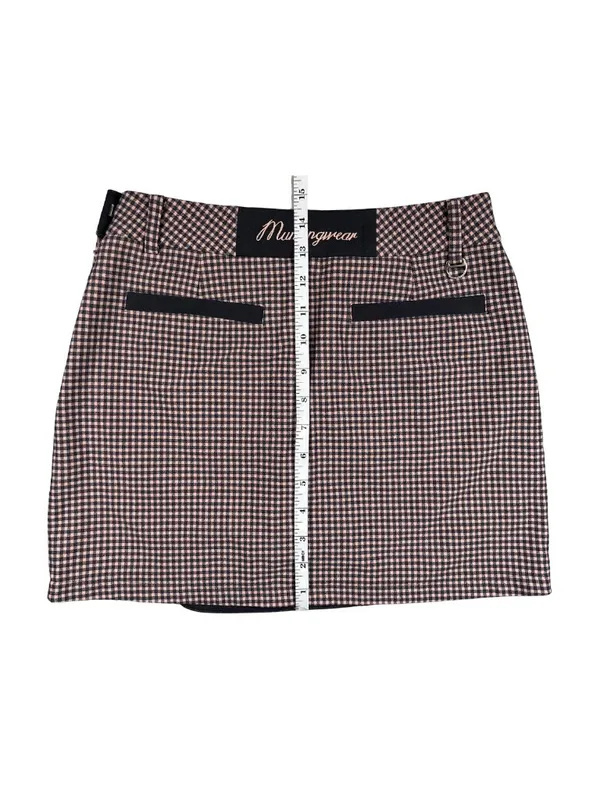 Munsingwear Golf Skort S Pink Navy Houndstooth Wrap Skirt - Image 7