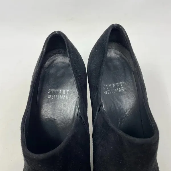 Stuart Weitzman Black‎ Suede Pointed Toe Stiletto Heel Ankle Bootie Size 7.5 - Image 7