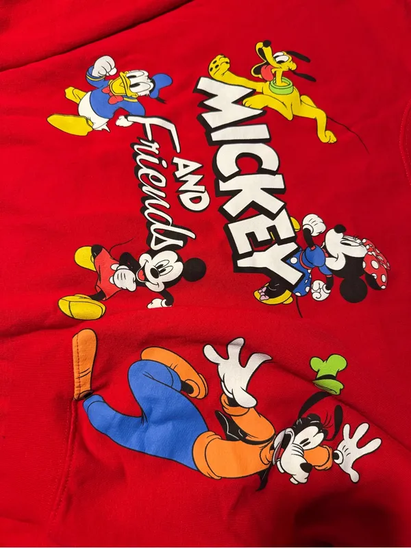 Disney Red 'Mickey and Friends' Crewneck Sweatshirt with Character Art size 3XL - Image 3