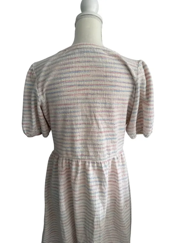 ANN TAYLOR LOFT Multicolor Striped Button Dress Size Small - Image 6