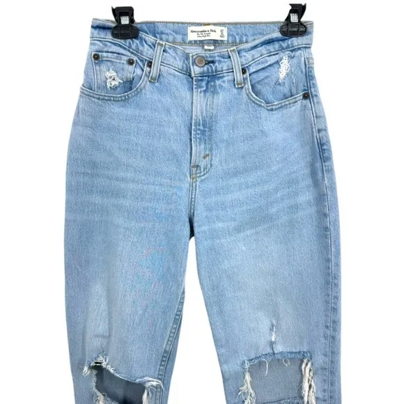 Abercrombie & Fitch 90s Straight‎ Ultra High Rise Curve Love Jeans Distressed - Image 2