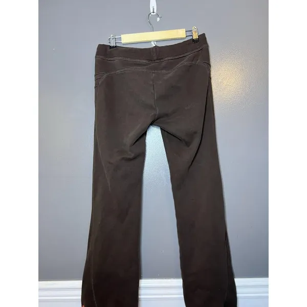 Nike Sweatpants Womens Medium Brown Fleece Straight Leg Lounge Embroidered Logo - Image 5