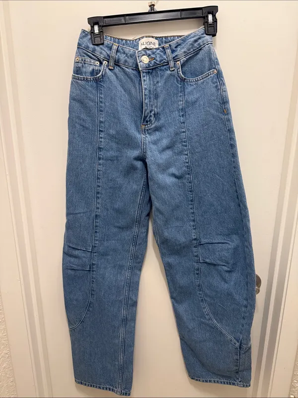ALIGNE Courage Barrel Jeans Blue Size 26 - Image 2