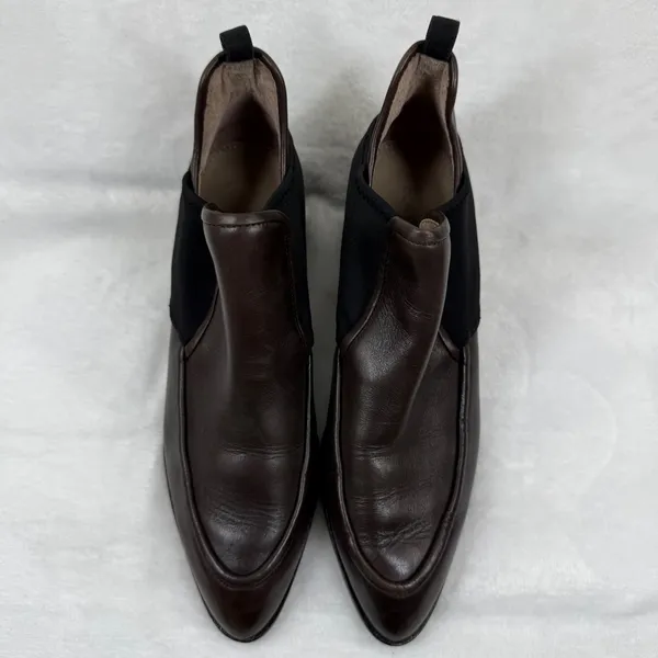 Donald Pliner‎ Benson Dark Brown Leather Block Heel Ankle Booties Womens 8.5 M - Image 2