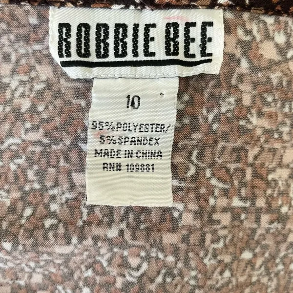 VTG Robbie Bee Maxi Dress Women 10 High Ruched‎ Waist Ditsy Print Modest Retro - Image 7