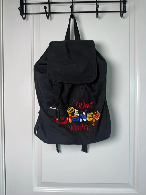 Disney Black Embroidered Walt Disney World Drawstring Backpack - Image 2